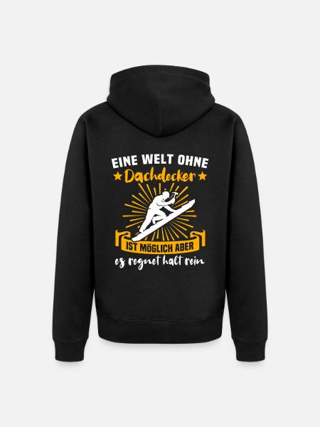 Dachdecker Dächer Decken Dachdecken - Unisex Premium Bio Zip Hoodie - Schwarz