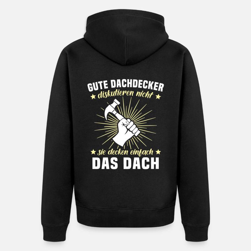Dachdecker Dächer Decken Dachdecken - Unisex Premium Bio Zip Hoodie - Schwarz