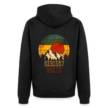 Geologie - Unisex Premium Bio Zip Hoodie - Schwarz - Hinten - Nico (187cm)