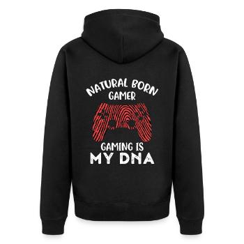 Cadeau de joueur natural born gamer - Veste à capuche bio Premium Unisexe - noir - Dos - Nico (187cm)