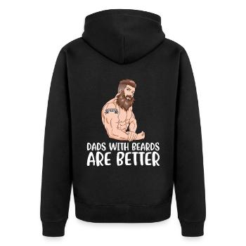 Dads With Beards Are Better Bart Gift - Unisex Premium Organic Zip Hoodie - black - Back - Nico (187cm)