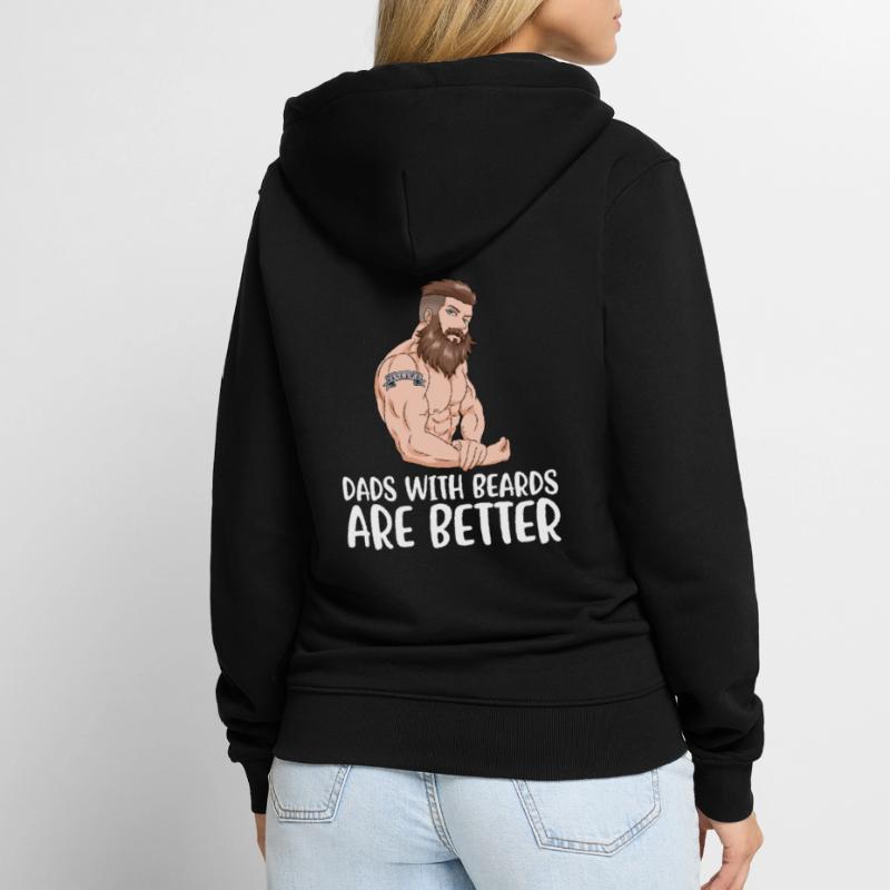 Dads With Beards Are Better Bart Gift Unisex Premium Organic Zip Hoodie
