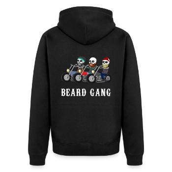 Beard Gang Beard Gift - Unisex Premium Organic Zip Hoodie - black - Back - Nico (187cm)