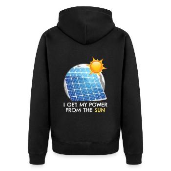 L’énergie solaire photovoltaïque - Veste à capuche bio Premium Unisexe - noir - Dos - Nico (187cm)