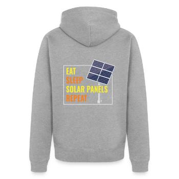 Eat Sleep Panneaux solaires Photovoltaïques - Veste à capuche bio Premium Unisexe - gris chiné - Dos - Nico (187cm)