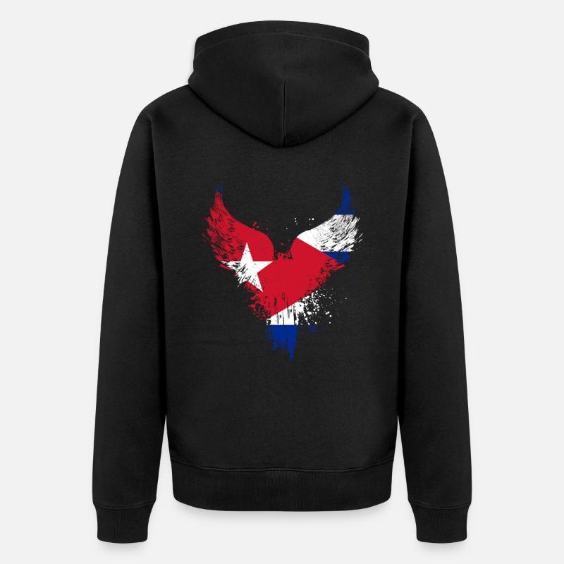 Drapeau de Cuba - Veste à capuche bio Premium Unisexe - noir