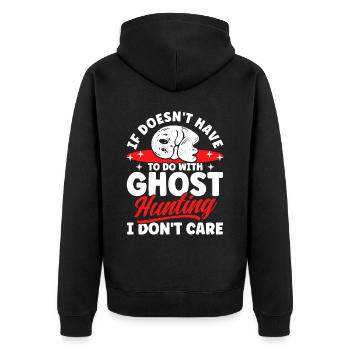 Geisterjäger Geister Paranormale Untersuchung - Unisex Premium Bio Zip Hoodie - Schwarz - Hinten - Nico (187cm)