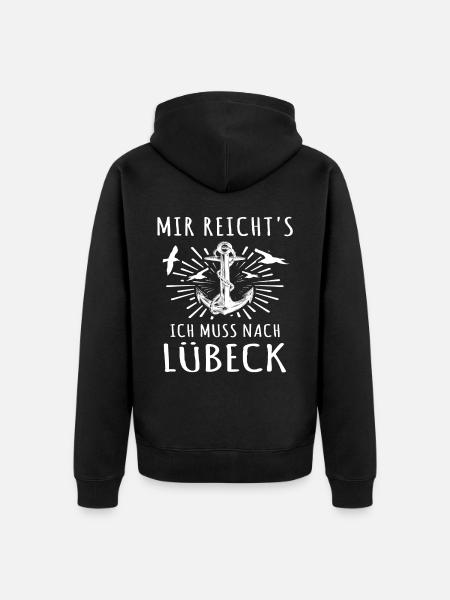 Lübeck - Unisex Premium Bio Zip Hoodie - Schwarz
