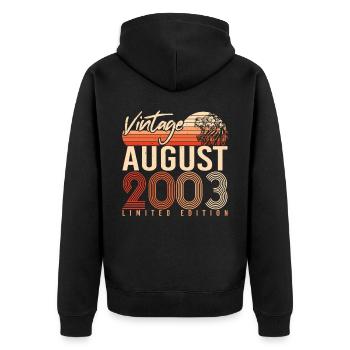Legend August 2003 - Unisex Premium Organic Zip Hoodie - black - Back - Nico (187cm)