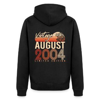 2004 In August finally 18 - Unisex Premium Organic Zip Hoodie - black - Back - Nico (187cm)