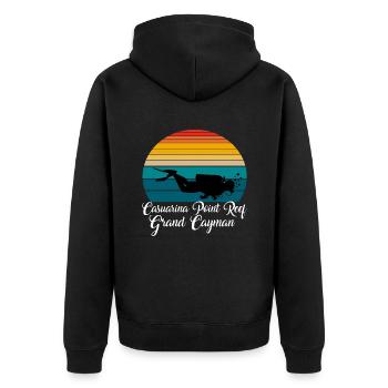 Casuarina Point Reef Grand Cayman Diving - Unisex Premium Organic Zip Hoodie - black - Back - Nico (187cm)