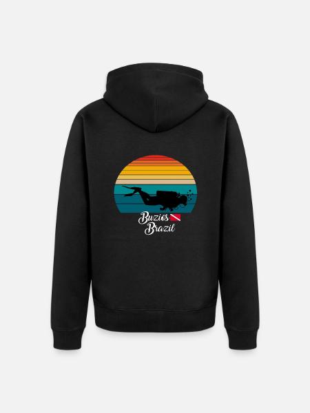 Buzios Brazil Diving - Unisex Premium Organic Zip Hoodie - black