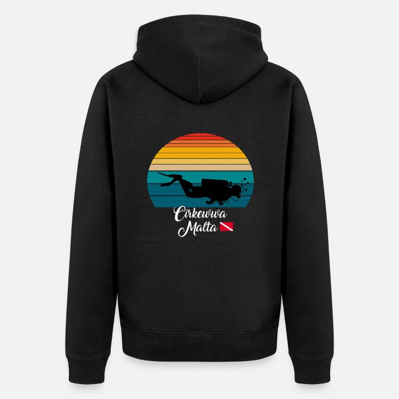 Cirkewwa Malte Plongée - Veste à capuche bio Premium Unisexe - noir