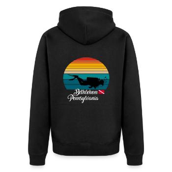 Bethlehem Pennsylvania Diving - Unisex Premium Bio Zip Hoodie - Schwarz - Hinten - Nico (187cm)