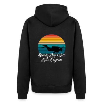 Bloody bay wall Little Cayman Diving - Unisex Premium Bio Zip Hoodie - Schwarz - Hinten - Nico (187cm)