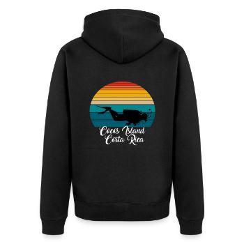 Cocos Island Costa Rica Plongée - Veste à capuche bio Premium Unisexe - noir - Dos - Nico (187cm)