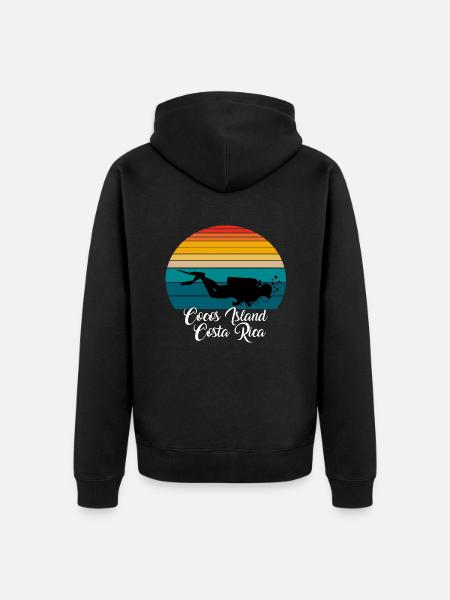 Cocos Island Costa Rica Diving - Unisex Premium Organic Zip Hoodie - black
