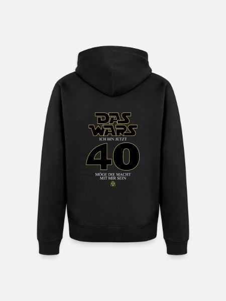 Das wars Ich bin jetzt 40 Jahre Geburtstag - Unisex Premium Bio Zip Hoodie - Schwarz