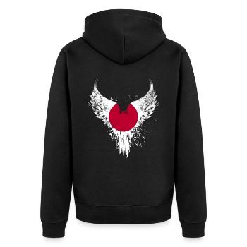 Drapeau du Japon - Veste à capuche bio Premium Unisexe - noir - Dos - Nico (187cm)