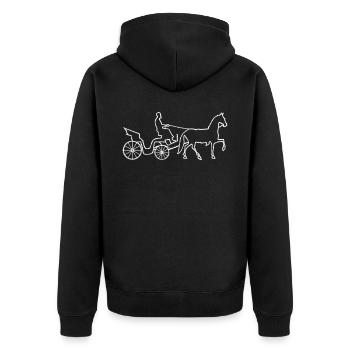 Kutscher Pferde Kutsche Pferdekutsche - Unisex Premium Bio Zip Hoodie - Schwarz - Hinten - Nico (187cm)