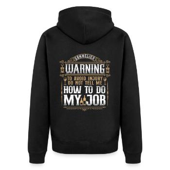 Sommelier Wine Drinking Tasting - Unisex Premium Bio Zip Hoodie - Schwarz - Hinten - Nico (187cm)