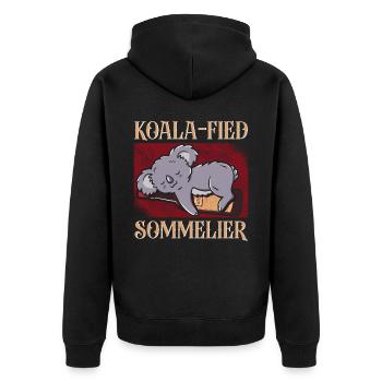 Sommelier Wine Drinking Tasting - Unisex Premium Bio Zip Hoodie - Schwarz - Hinten - Nico (187cm)