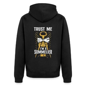 Dégustation de vin de sommelier - Veste à capuche bio Premium Unisexe - noir - Dos - Nico (187cm)