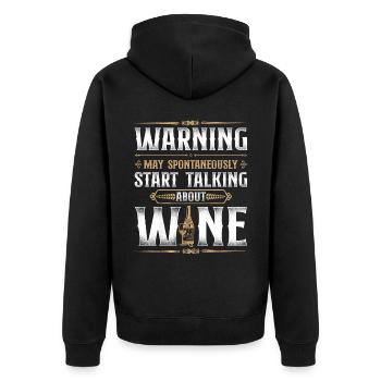 Sommelier Wine Drinking Tasting - Unisex Premium Bio Zip Hoodie - Schwarz - Hinten - Nico (187cm)