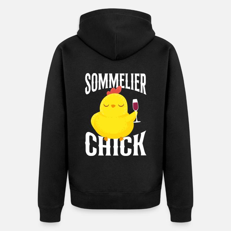 Sommelier Wine Drinking Tasting - Unisex Premium Bio Zip Hoodie - Schwarz