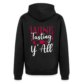 Sommelier Wine Drinking Tasting - Unisex Premium Bio Zip Hoodie - Schwarz - Hinten - Nico (187cm)