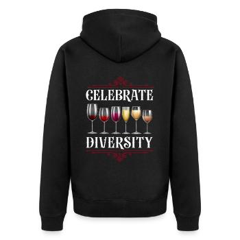 Sommelier Wine Drinking Tasting - Unisex Premium Bio Zip Hoodie - Schwarz - Hinten - Nico (187cm)