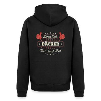 Dieser Coole Bäcker Geschenk Kollegen Spruch - Unisex Premium Bio Zip Hoodie - Schwarz - Hinten - Nico (187cm)