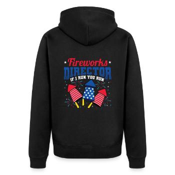 Fireworks Director If I Run You Run - Unisex Premium Organic Zip Hoodie - black - Back - Nico (187cm)
