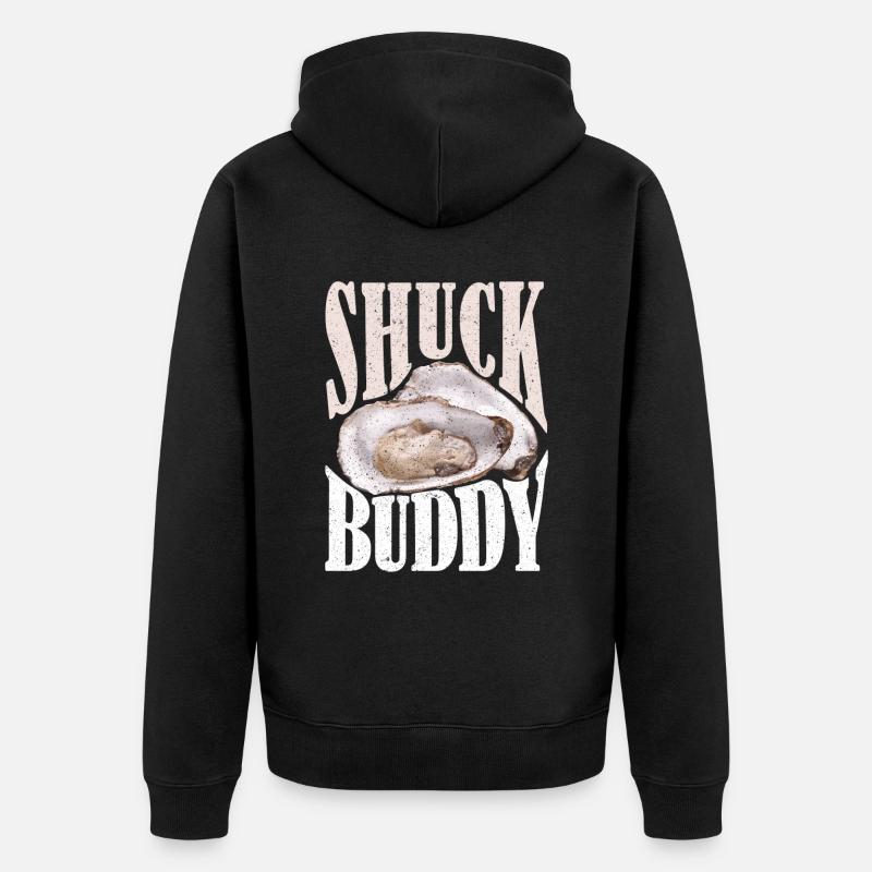 Shuck Buddy Austern - Unisex Premium Bio Zip Hoodie - Schwarz
