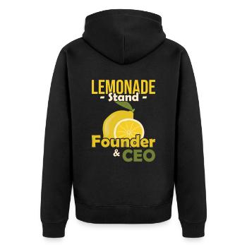 Lemonade Stand Founder and CEO Limonadenstand - Unisex Premium Organic Zip Hoodie - black - Back - Nico (187cm)
