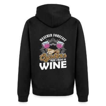 Weekend Forecast Oysters with a Chance of Austern - Unisex Premium Organic Zip Hoodie - black - Back - Nico (187cm)