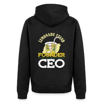 Lemonade Stand Founder and CEO Limonadenstand - Unisex Premium Organic Zip Hoodie - black - Back - Nico (187cm)