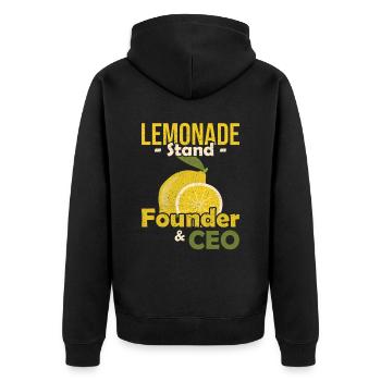 Lemonade Stand Founder and CEO Limonadenstand - Unisex Premium Organic Zip Hoodie - black - Back - Nico (187cm)