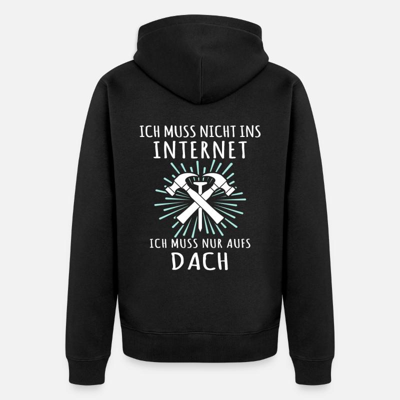 Dachdecker Sprüche Dachdecken - Unisex Premium Bio Zip Hoodie - Schwarz