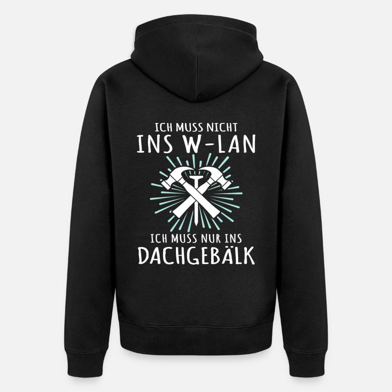 Dachdecker Sprüche Dachdecken - Unisex Premium Bio Zip Hoodie - Schwarz