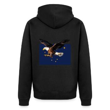 Alaska Geschenk USA Natur Bär Denali Grizzly Wald - Unisex Premium Bio Zip Hoodie - Schwarz - Hinten - Nico (187cm)