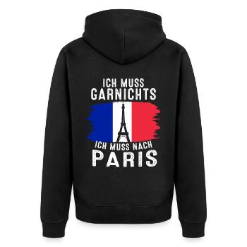 France Drapeau France Paris Marseille Français - Veste à capuche bio Premium Unisexe - noir - Dos - Nico (187cm)