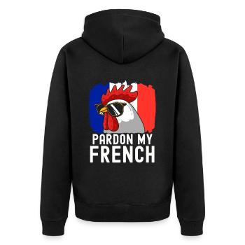 France Drapeau France Paris Marseille Français - Veste à capuche bio Premium Unisexe - noir - Dos - Nico (187cm)