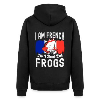 France Gift Paris Français Français Monaco - Veste à capuche bio Premium Unisexe - noir - Dos - Nico (187cm)