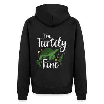 Tortue Détendue Chill Mer Océan Plage - Veste à capuche bio Premium Unisexe - noir - Dos - Nico (187cm)