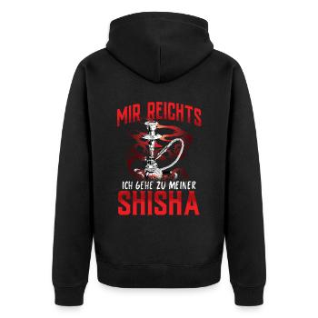 Shisha Geschenk für Wasserpfeife Shishabar Pfeife - Unisex Premium Bio Zip Hoodie - Schwarz - Hinten - Nico (187cm)