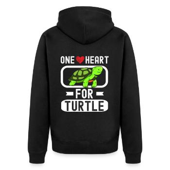 Turtle Relaxed Chill Sea Ocean Beach - Unisex Premium Organic Zip Hoodie - black - Back - Nico (187cm)