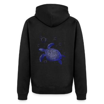 Turtle Tshirt Reptiles Children Men Women - Unisex Premium Organic Zip Hoodie - black - Back - Nico (187cm)