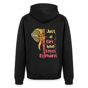 Cadeau d’éléphant pour Proboscis Africa Wilderness Zoo - Veste à capuche bio Premium Unisexe - noir - Dos - Nico (187cm)