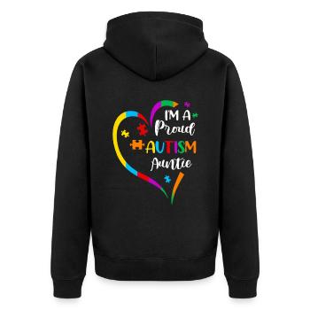 Autistic Autism Autism Awareness Day Asperger's Child - Unisex Premium Organic Zip Hoodie - black - Back - Nico (187cm)